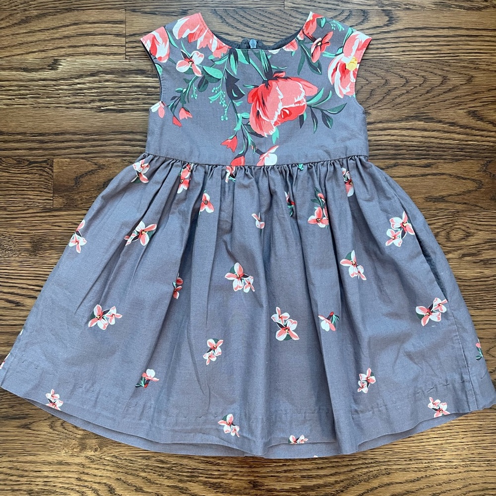 Pumpkin & Bunny Girls Mini Rosey Posey Floral Print Dress Made In USA 18 Mths